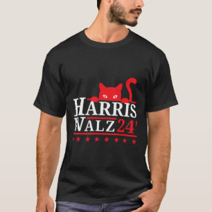 T-shirt Dame Du Chat Pour Kamala Harris Tim Walz Vp 2024