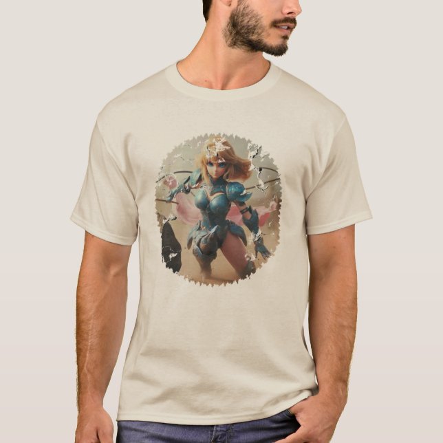 T-shirt Dame en armure bleue (Devant)