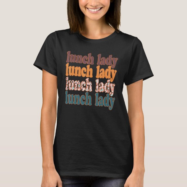 T-shirt Dame enseignante léopard rétro à la cantine (Devant)