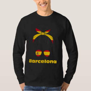 T-shirt Dame espagnole de Barcelone Drapeau de l'Espagne