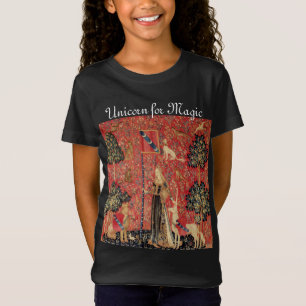 T-Shirt DAME ET LICORNE POUR LA MAGIE Fleurs Fantasy,Anima
