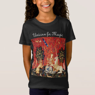 T-Shirt DAME ET LICORNE POUR les fleurs MAGIQUES
