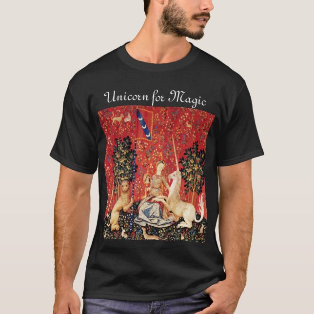 T-shirt DAME ET LICORNE POUR les fleurs MAGIQUES (Devant)