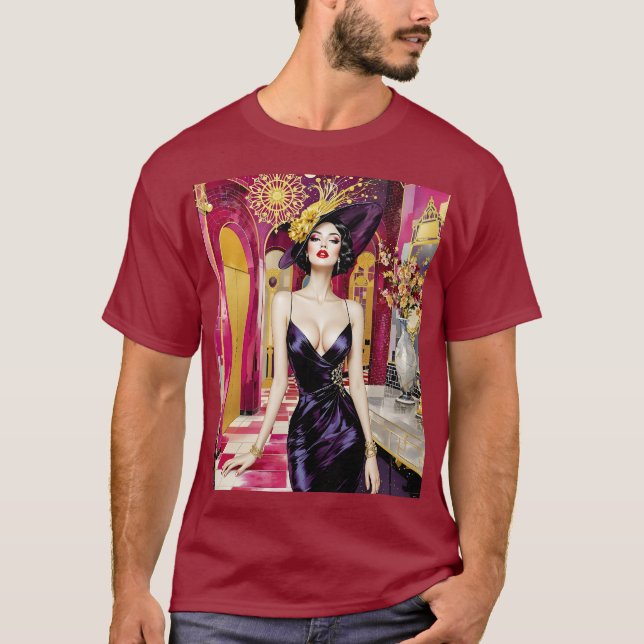 T-shirt Dame Fantastique Mignonne Art Déco (Devant)