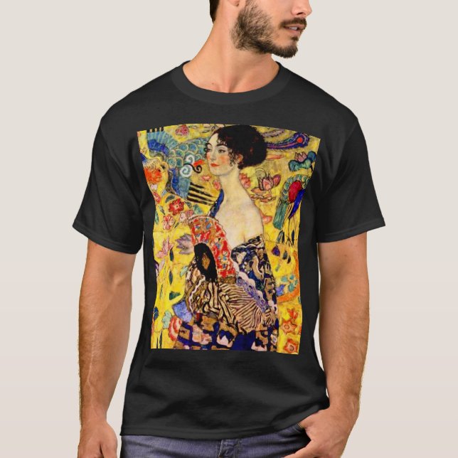 T-shirt Dame Gustav Klimt avec ventilateur (Devant)