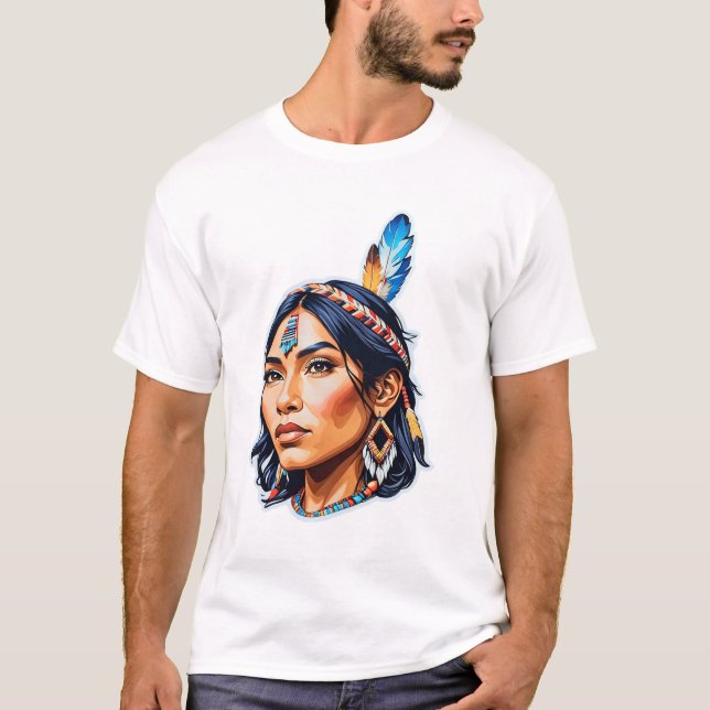 T-shirt Dame Indienne d'Amérique du Nord (Devant)