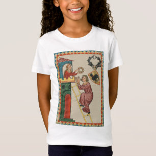 T-Shirt Dame offrant un cadeau à un prétendant, 14e siècle