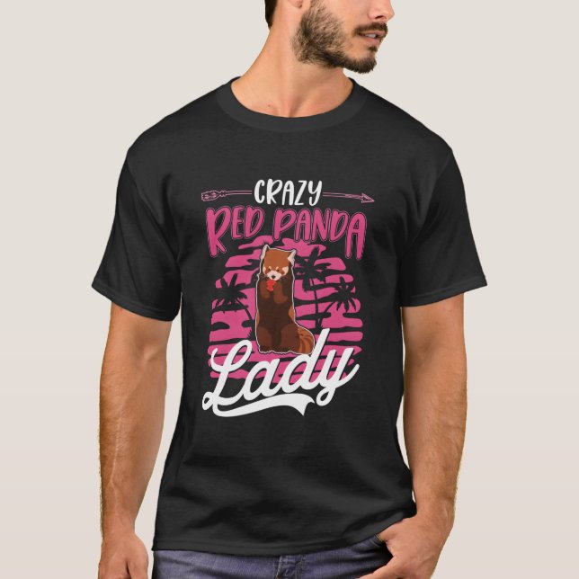 T-shirt Dame Panda Rouge Folle Panda Rouge (Devant)
