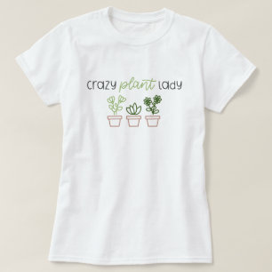 T-SHIRT "DAME PLANTE CRAZY" AVEC PLANTES POTTÉS