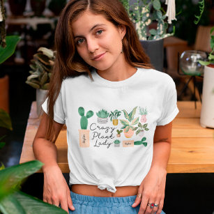 T-shirt Dame Plante folle   Chic Plantes pointillés