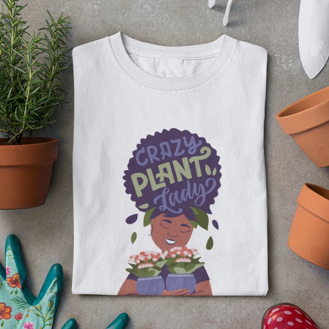 T-shirt Dame Plante folle de la femme noire, Plantes de br (Créateur téléchargé)