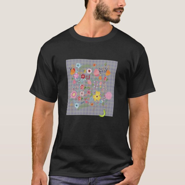 T-SHIRT DAMES BOHO FLEURS BOTANIQUE AQUARELLE FLEURS CA (Devant)