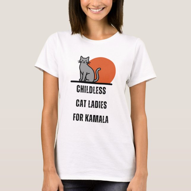T-shirt Dames Chats sans Enfants Drôles  (Devant)