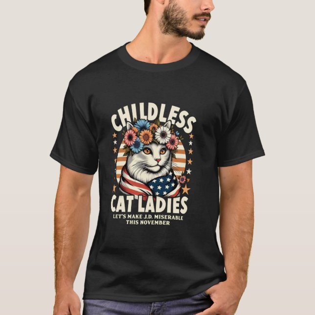 T-shirt Dames Chats sans Enfants Jour d'Élection Drapeau A (Devant)