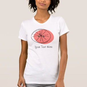 T-shirt Dames Citrus Pink Grapefruit 'Your Text'