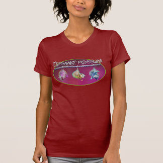 T-shirt Dames cosmiques T du Jersey d'amende d'opossum