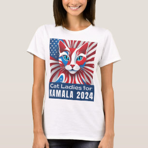 T-shirt Dames de chat pour Kamala 2024 Démocrate