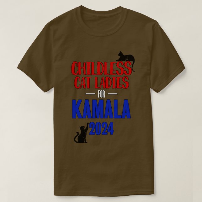 T-shirt Dames De Chat Sans Enfant Pour Kamala (Design devant)
