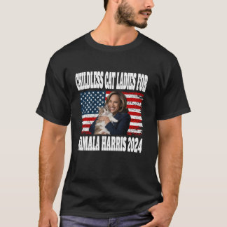 T-shirt Dames De Chat Sans Enfant Pour Kamala Harris 2024