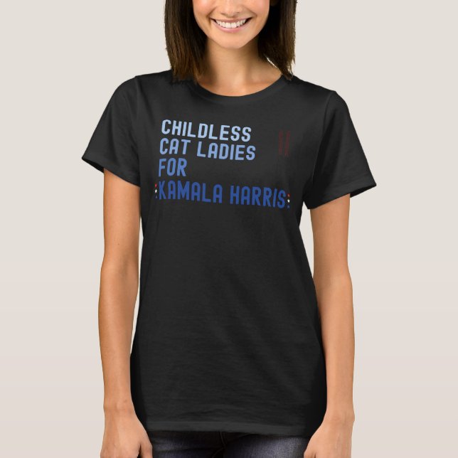 T-shirt Dames de chats sans enfants pour Kamala Harris 202 (Devant)