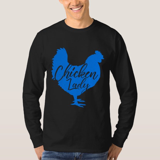 T-shirt Dames de poulet pour femmes bleu (Devant)