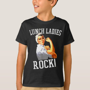T-shirt Dames déjeuner rétro font rock travailleur cafétér