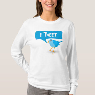 T-shirt dames d'oiseau de gazouillement d'iTweet 3/4