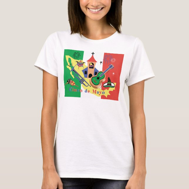 T-shirt Dames heureuses de Cinco De Mayo (Devant)