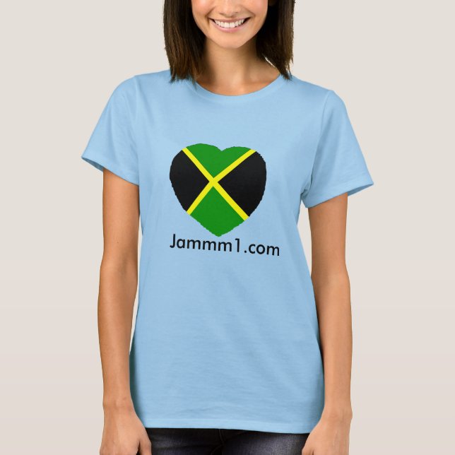 T-shirt dames Jammm1, J'aime Jamaïque (Devant)