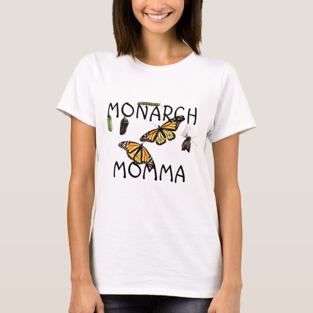 T-shirt Dames Le cycle de vie des monarques. (Devant)