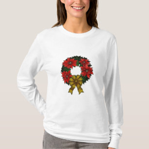 T-shirt Dames long Sleev de guirlande de Noël… - Customisé
