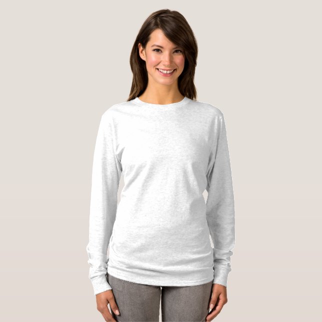 T-shirt Dames Longue Manche De Couleur Lumineuse Remplacer (Devant entier)