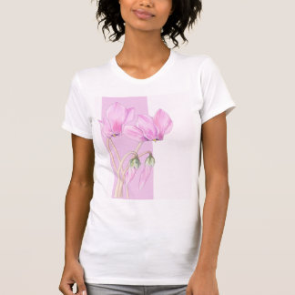 T-shirt dames rose Cyclamens