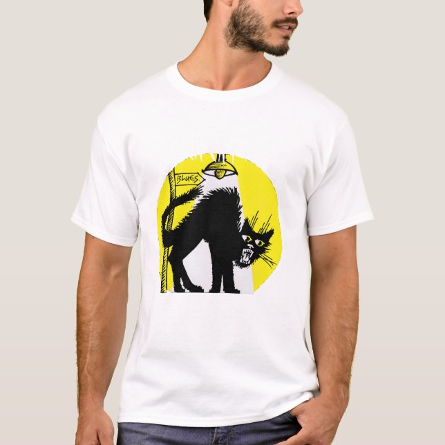 T-shirt Dames T de gémissement de chat noir (Devant)