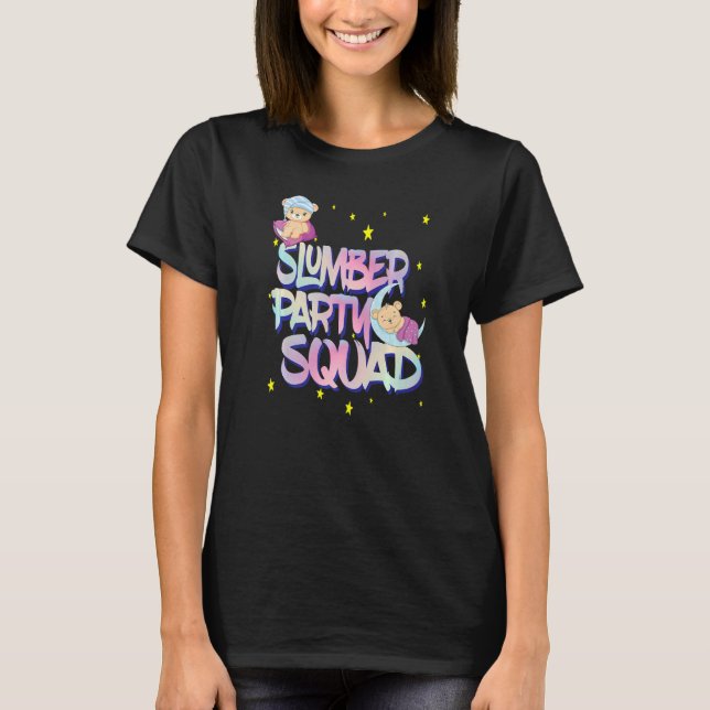 T-shirt Dames Teddy Bear Slepover Squad Pour Slumbe (Devant)