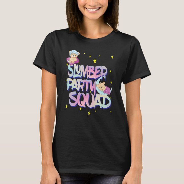 T-shirt Dames Teddy Bear Slepover Squad Pour Slumbe (Devant)