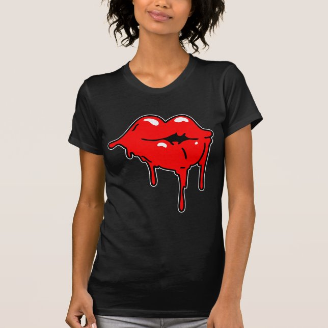 T-shirt Dames Twofer d'égouttement de lèvres pur (adapté) (Devant)