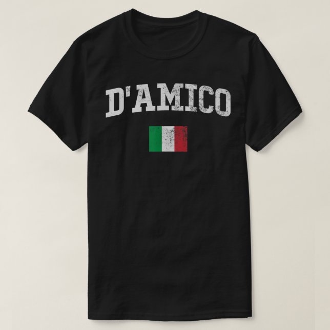 T-shirt D'Amico Nom de famille Personnalisé 808 (Design devant)