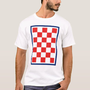 T-shirt Damier croate à bordure bleue
