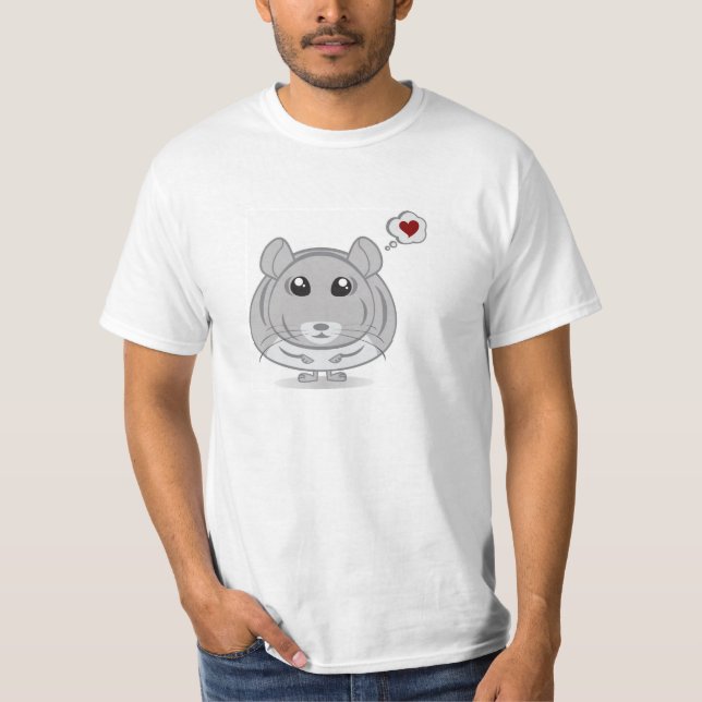 T-shirt d'amour de bulle de pensée de chinchilla (Devant)