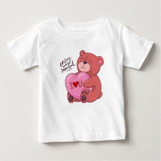 T-shirt d'amour d'ours Brown et rose