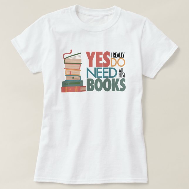 T-shirt d'amour pour le livre et la lecture (Design devant)