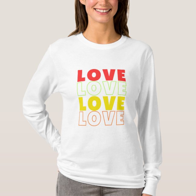 T-shirt d'amour - Tee romantique minimaliste pour  (Devant)