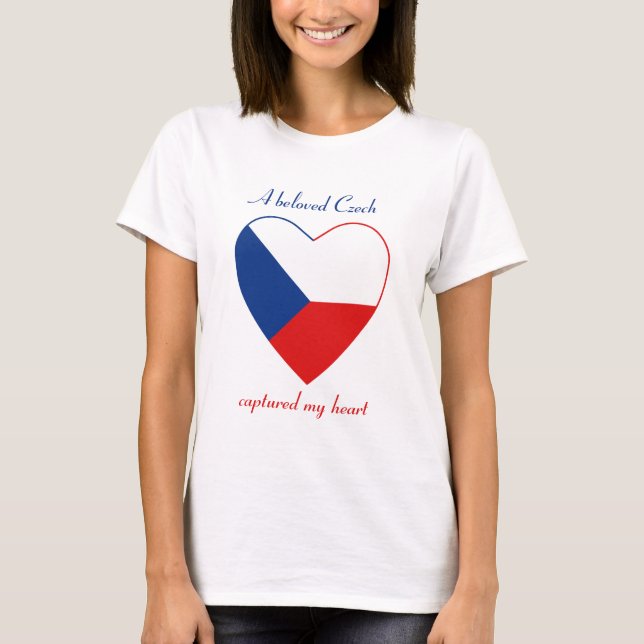 T-shirt d'amoureux de drapeau de Czechia (Devant)