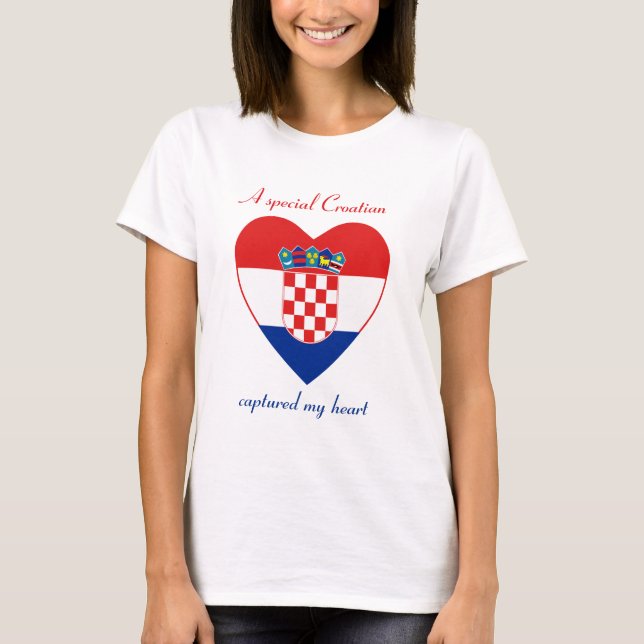 T-shirt d'amoureux de drapeau de la Croatie (Devant)