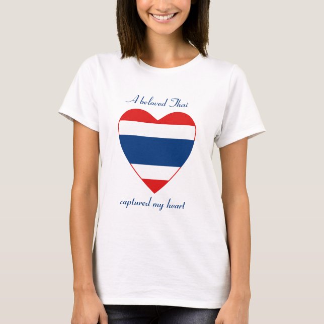 T-shirt d'amoureux de drapeau de la Thaïlande (Devant)