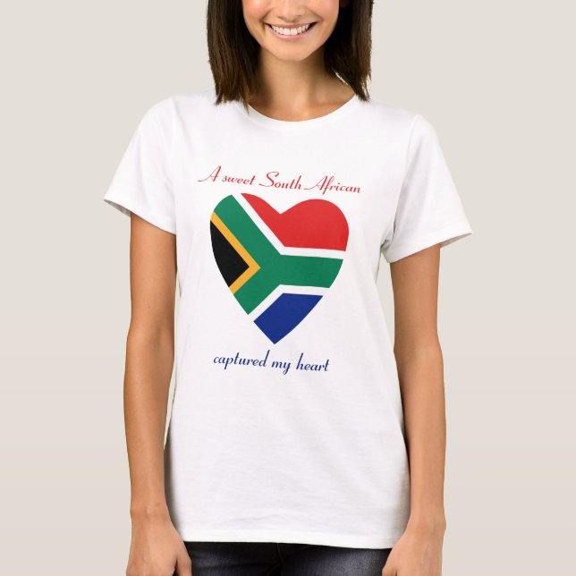 T-shirt d'amoureux de drapeau de l'Afrique du Sud (Devant)
