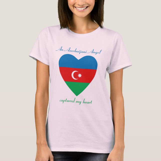 T-shirt d'amoureux de drapeau de l'Azerbaïdjan (Devant)