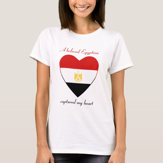 T-shirt d'amoureux de drapeau de l'Egypte (Devant)