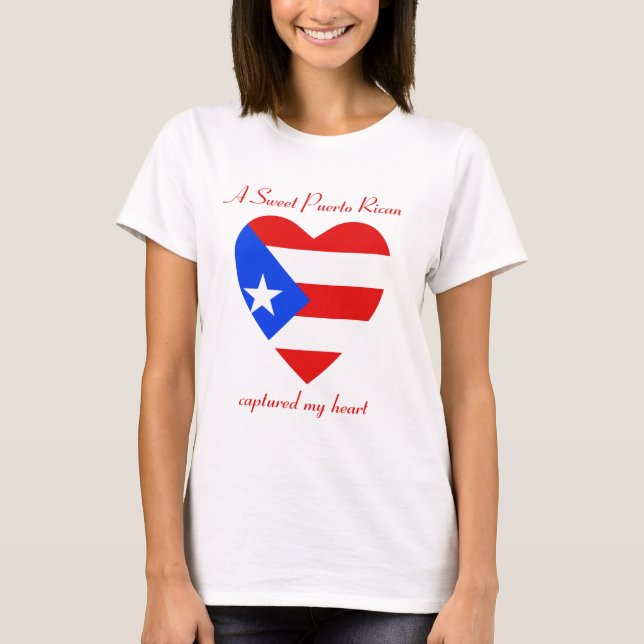 T-shirt d'amoureux de drapeau de Porto Rico (Devant)